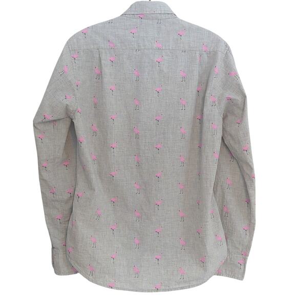 Bonobos Men's Slim Fit Pink Flamingo Button Down Shirt Size S Gray Casual Spring - Picture 2 of 8